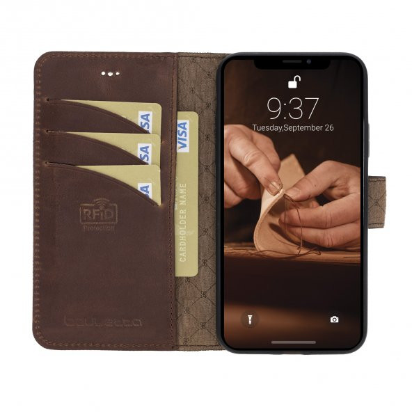 Bouletta MW Deri Telefon Kılıfı iPhone X-XS RFIDli G2 Antic Kahve - 2