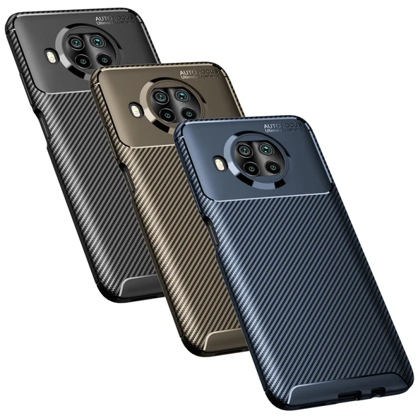 Xiaomi Mi 10T Lite Kılıf Focus Carbon Desen Silikon Arka Kapak