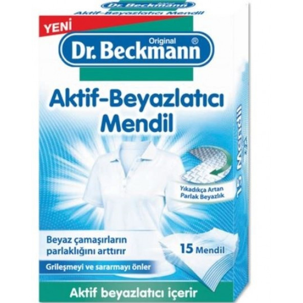 DR BECKMANN AKTİF MENDİL BEYAZLATICI 15 ADET