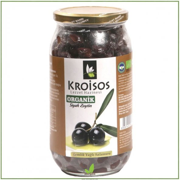Kroisos Organik Gemlik Yağlı Salamura Siyah Zeytin 700 gr