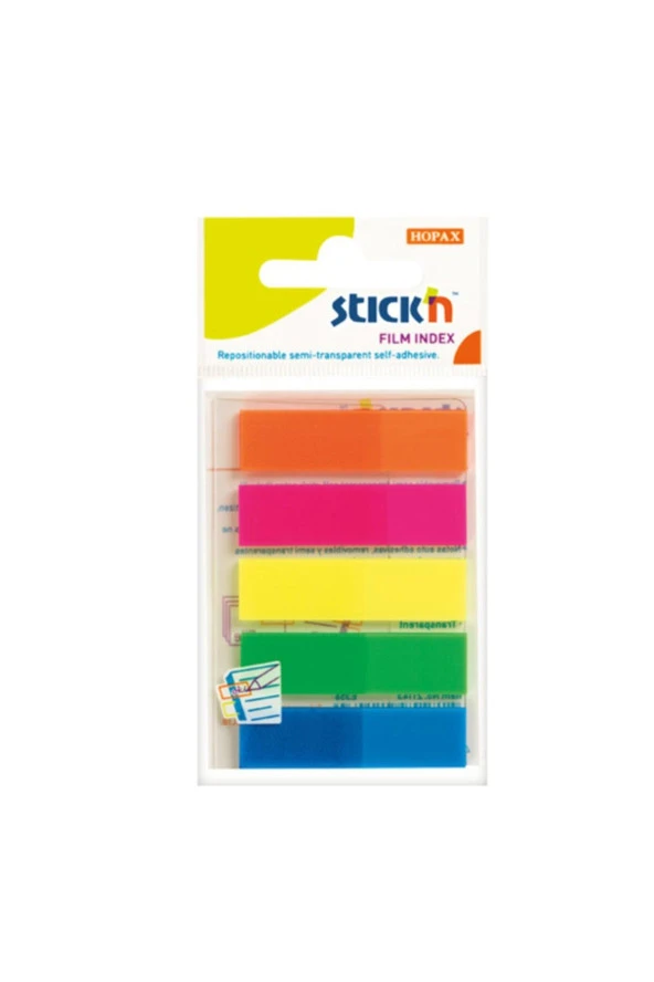 Gıpta Stickn 45x12 mm Neon 5 Renk Film Ayraç 25 Yaprak