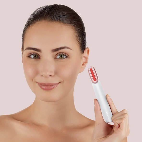 GESKE Titreşimli Döner Başlıklı Led Terapili Cilt Sıkılaştırıcı Yüz Bakım Cihazı Rotatable Head Skin Firming Wand - 9