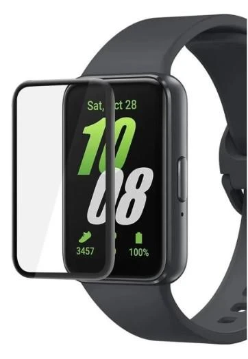 Samsung Galaxy Fit 3 Uyumlu 5D Tam Kaplayan Siyah Çerçeveli Nano Jelatin Ekran Koruyucu - Resim 3