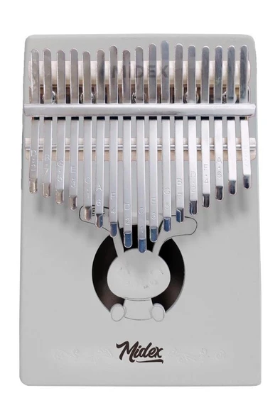 Midex KLX-550-PAK Beyaz Renk Gerçek Ağaç Kalimba 17 Tuşlu Full Set - Resim 3
