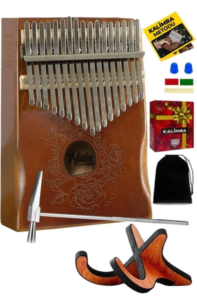 Midex KLX-990-PAK Ahşap Gerçek Ağaç Kaliteli Kalimba 17 Tuşlu Full Set ürün görseli