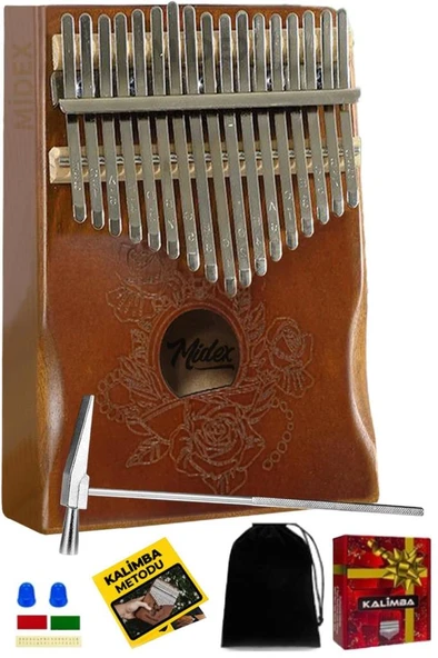 Midex KLX-990 Ahşap Gerçek Ağaç Kaliteli Kalimba 17 Tuşlu Full Set ürün görseli
