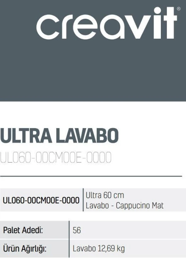 Creavit Set Üstü UL060 Ultra 60cm Lavabo - Cappucino Mat - 2