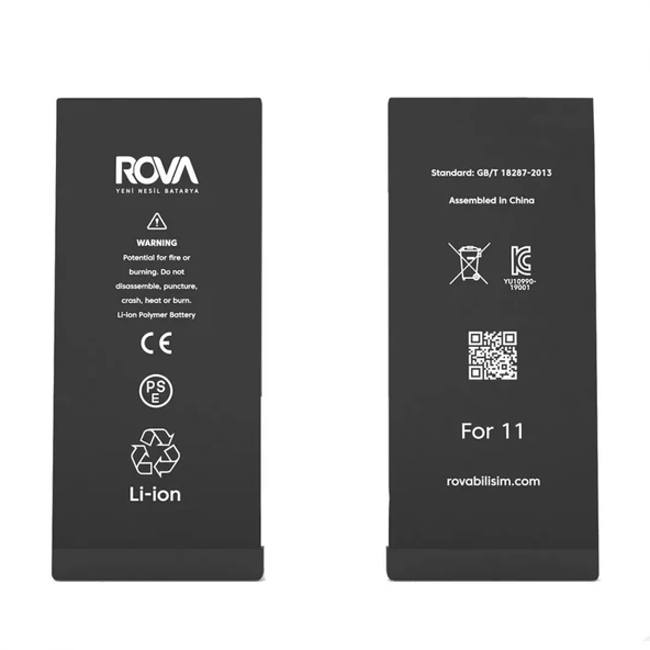Rova iPhone 11 Filmsiz  Uyumlu Yüksek Kapasiteli Batarya Pil 3500 mAh