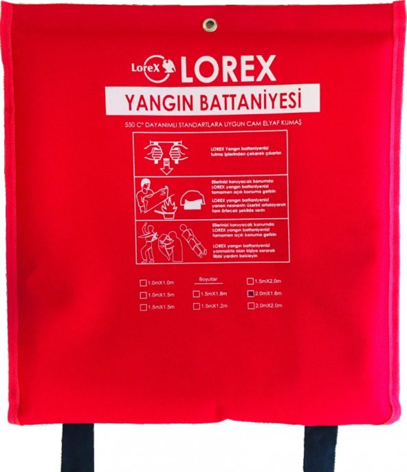 Lorex LR-FB2016C 200cm x 160cm Çantalı Yangın Battaniyesi