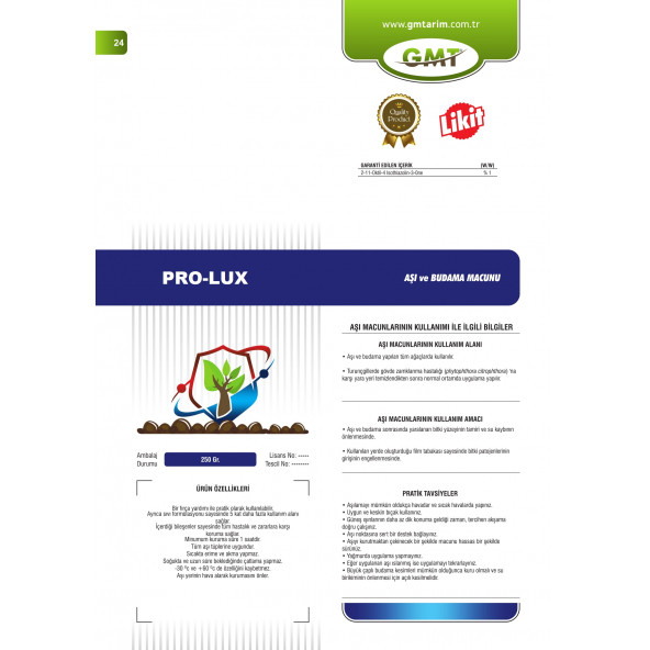 GMT Pro-Lux Sıvı Aşı ve Budama Macunu 250 gr 2 Adet - 2