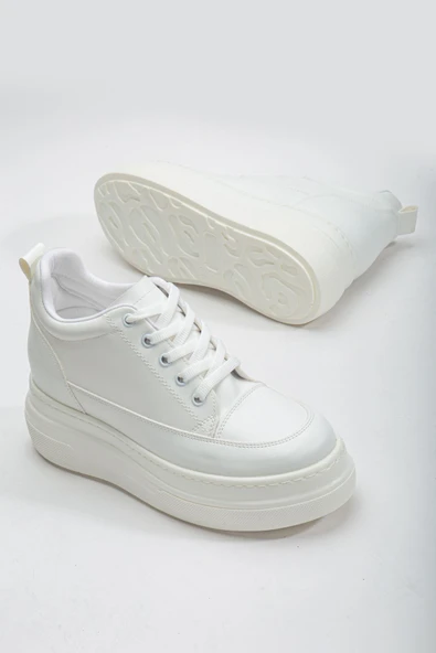Nesvina Kadın Gizli Topuk Beyaz Sneaker - 2