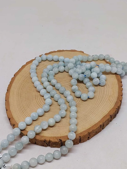 Akuamarin Taşı Dizi 8mm (54342) - Resim 3