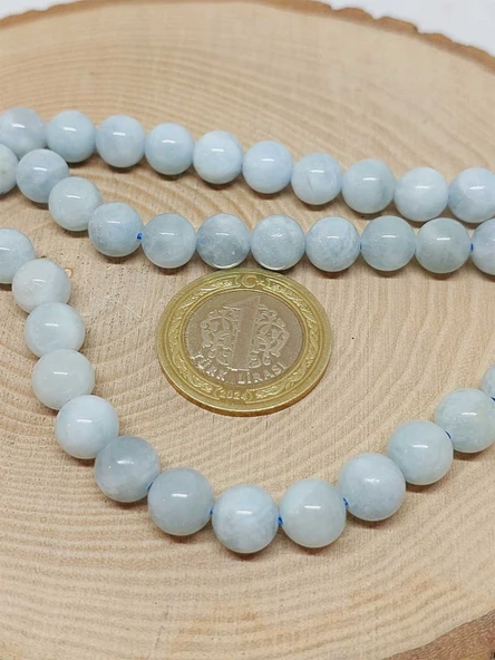 Akuamarin Taşı Dizi 8mm (54342) - Resim 2