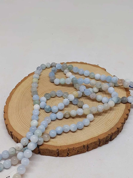 Akuamarin Taşı Dizi 8mm (54346) - Resim 3