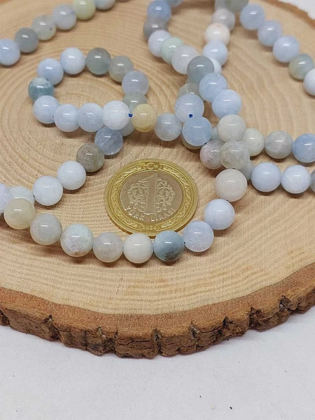 Akuamarin Taşı Dizi 8mm (54346) - Resim 2