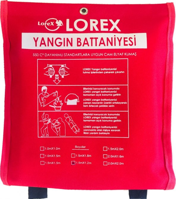 LOREX LR-FB1512C Çantalı Yangın Söndürme Battaniyesi