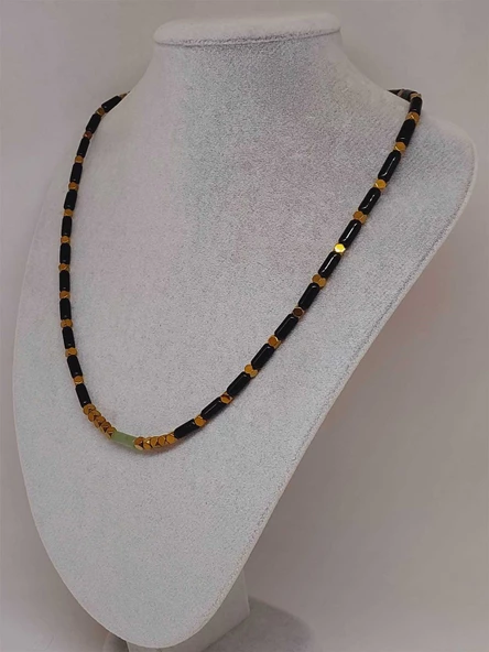 Aventurin Taşı & Oniks Taşı Tasarım Unisex Kolye (54418) - 5