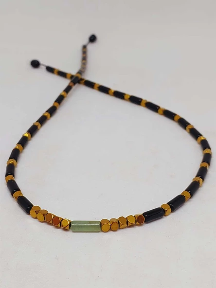 Aventurin Taşı & Oniks Taşı Tasarım Unisex Kolye (54418) - 3