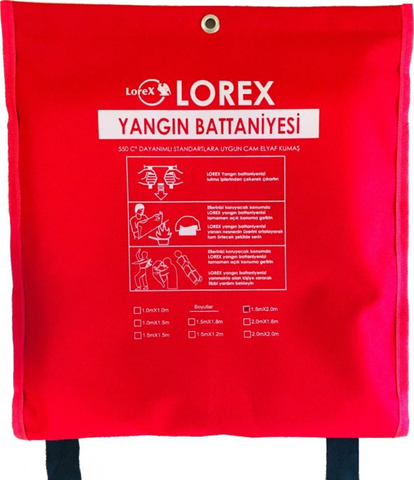 LOREX LR-FB2015C 200cm x 150cm Çantalı Yangın Söndürme Battaniyesi