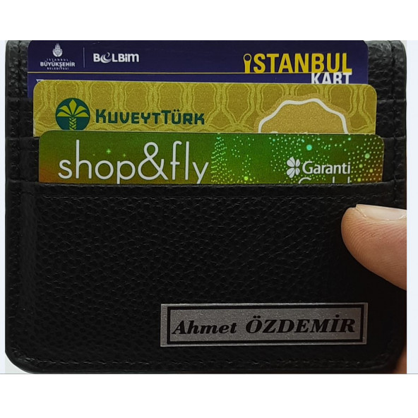 Kişiye Özel Gümüş Metal Baskılı Para Gözlü Kartlık Ve Tesbih Set - 5