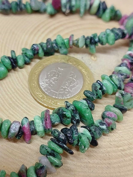 Anyolit (Rubizoit- Rubyzoisit) Taşı Minik/Pirinç Boy Şekilsiz Taşlar Dizi (54400) - Resim 2