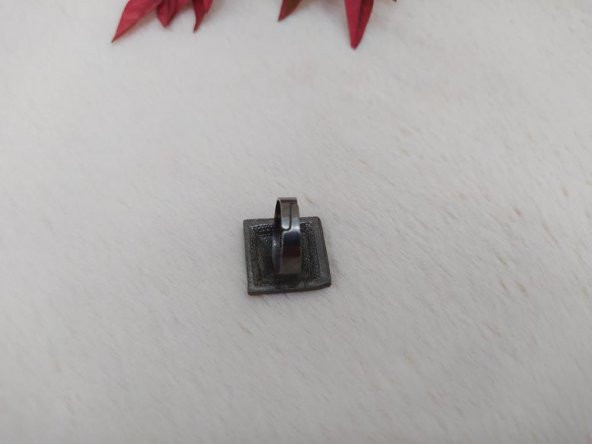 Hdmarketim Kadın Yüzük Otantik Eskitme Tasarım Taşlı Füme Renk Yüzük - Resim 2