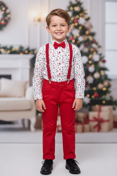 Yılbaşı Temalı Noel Erkek Çocuk Takım MNK0656 - 3