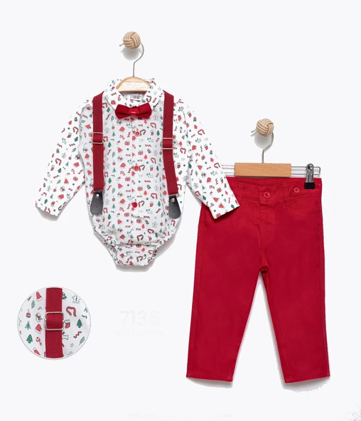 Yılbaşı Temalı Noel Erkek Çocuk Takım MNK0656 - 2