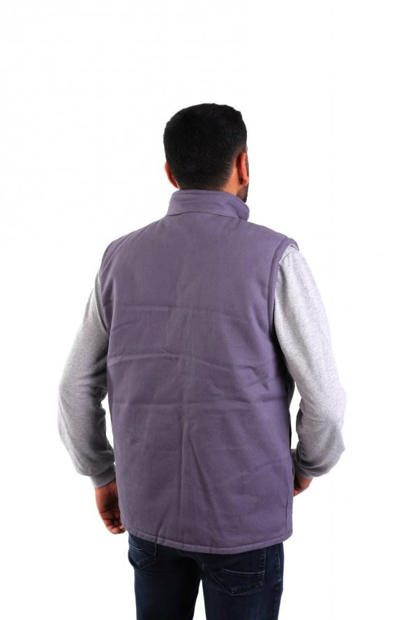 ESER - 7-7 Gabardin Polarlı Yelek - Kışlık - Gri - Resim 3