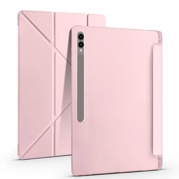 Vendas Samsung Galaxy Tab S10 Ultra Kılıf Zore Tri Folding Kalem Bölmeli Standlı Kılıf - 2
