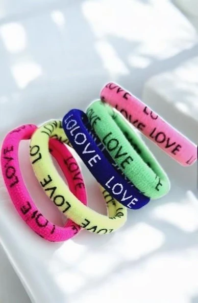 Love Kız Çocuk Lastikli Toka 5li - 2