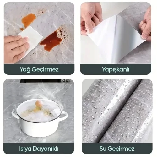 Mermer Desenli Kaplama Kağıdı 5 Metre - 5