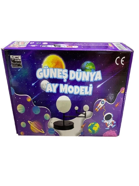 Hayal Sepeti Güneş Dünya Ay Modeli  Boya Fırça Eğitici Maket Deney Seti Plastik Güneş Sistemi