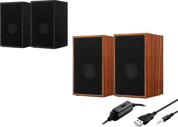 J-Tech D9C Usb Ahşap Speaker Hoparlör Ses Sistemi 1+1