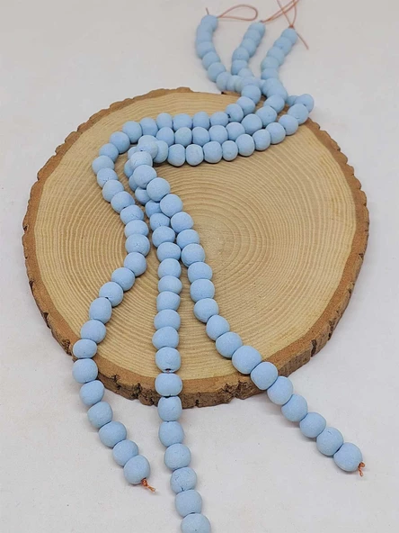 Mavi Pigmentli Seramik Boncuk Dizi 8-9mm/30cm (54248) ürün görseli 1