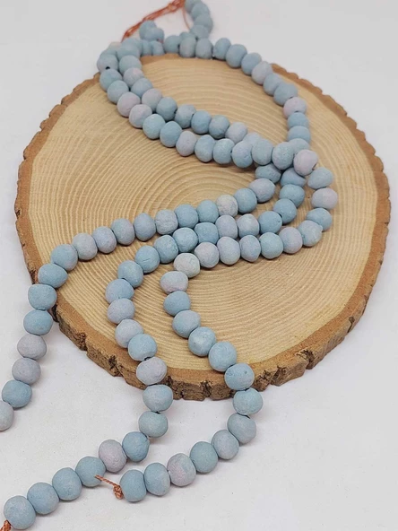 Mavi Pigmentli Seramik Boncuk Dizi 8-9mm/30cm (54250) ürün görseli