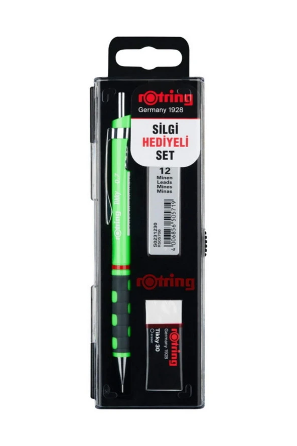 Rotring Okul Seti Versatil+Min Silgi Hediyeli 0.7 MM Fosforlu Yeşil RO-KK07-07FY