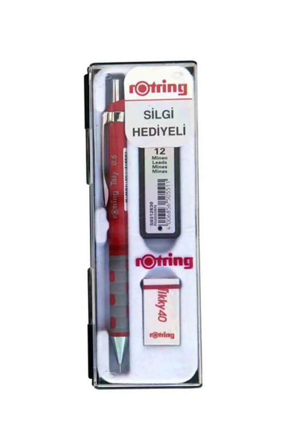 Rotring Okul Seti Versatil+Min Silgi Hediyeli 0.5 MM Kırmızı RO-KK07-05K