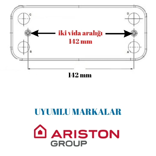 CONDEVO GIDEX PLAKA EŞANJÖR ARISTON CLASS 12 PLAKA 142 MM - Resim 3