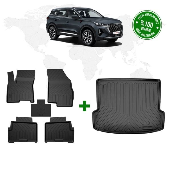 Chery Tiggo 7 Pro 4D Havuzlu Paspas ve Bagaj Havuzu Seti ürün görseli 1