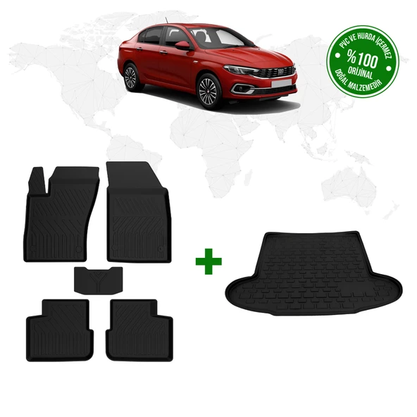 Fiat Egea Sedan 4D Havuzlu Paspas ve Bagaj Havuzu Seti ürün görseli 1