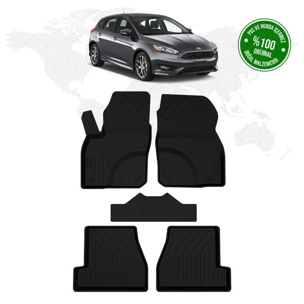 Ford Focus 3 Makyajlı Hatcback 4D Havuzlu Paspas 2015 - 2018 Model ürün görseli 1