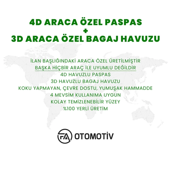 Fiat Egea Sedan 4D Havuzlu Paspas ve Bagaj Havuzu Seti - Resim 6