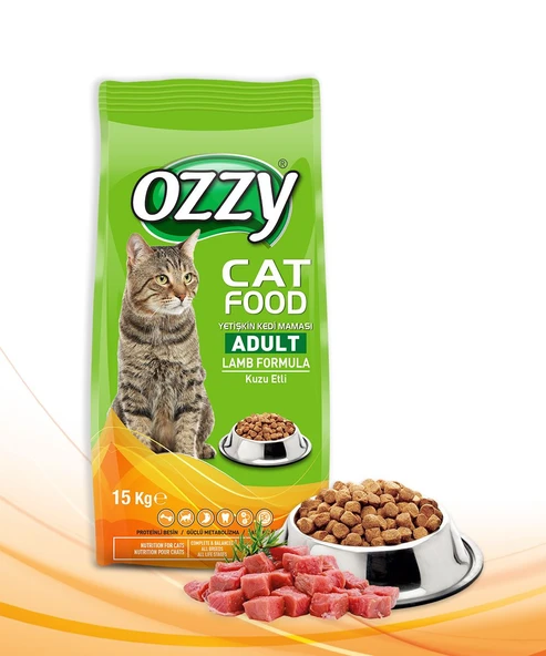 Ozzy Kuzu Etli Yetişkin Kedi Maması 15 Kg