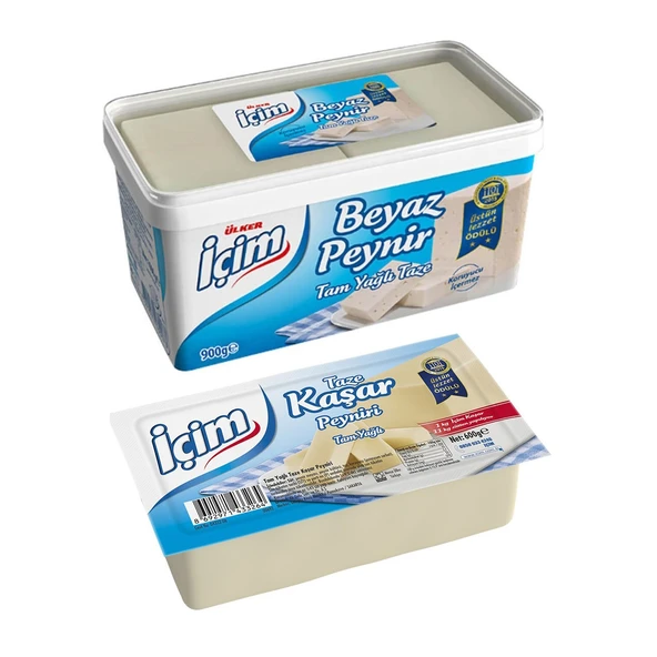 İçim Beyaz Peynir 900 gr + Taze Kaşar 600 gr 2 li Set - 1