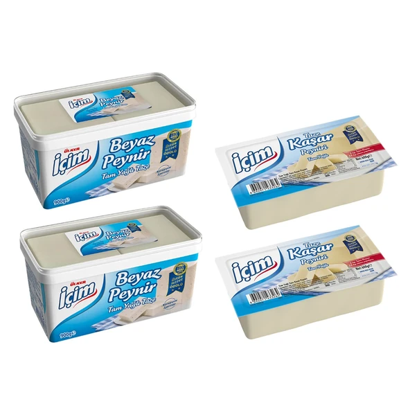 İçim Beyaz Peynir 900 gr + Taze Kaşar 600 gr 4 lü Set ürün görseli
