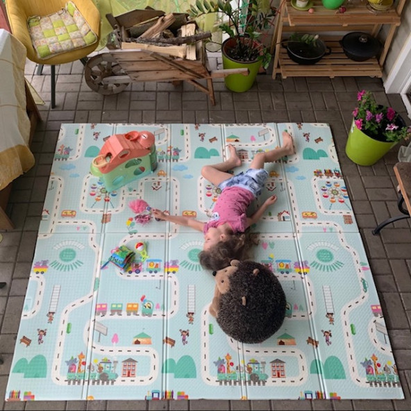 MooieBaby’s Fun Road Katlanabilir Oyun Matı Oyun Halısı 180 X 200 X 1,5 cm