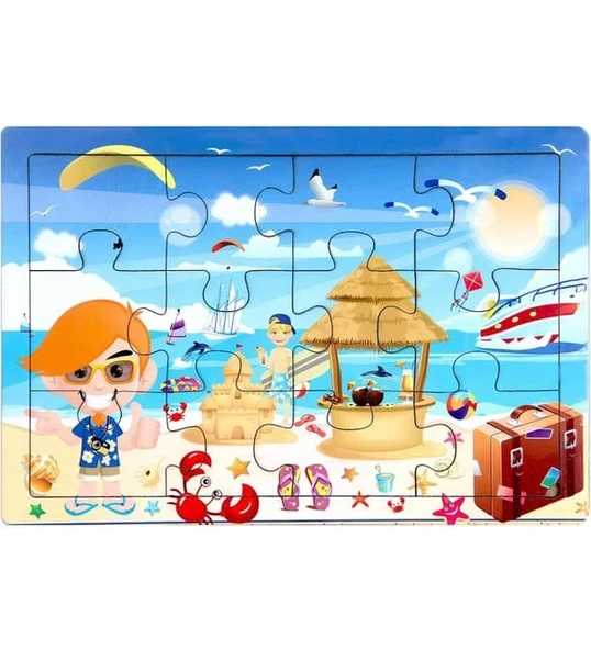29x20 cm 12 Parça Ahşap Yaz Puzzle  1962
