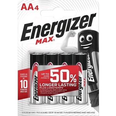 Energizer Max Alkaline AA Kalem Pil 4 Adet LR6