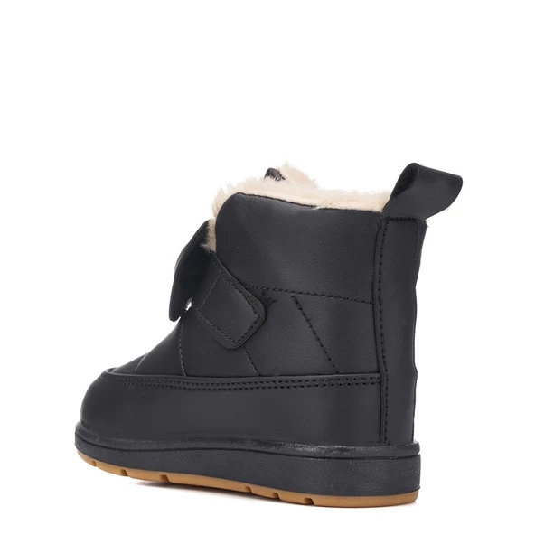 Albishoes Kız Bebek Fiyonklu Desen Cırt Cırtlı Kürklü Su ve Soğuğa Dayanıklı Bebek Kız Çocuk Bot - 3